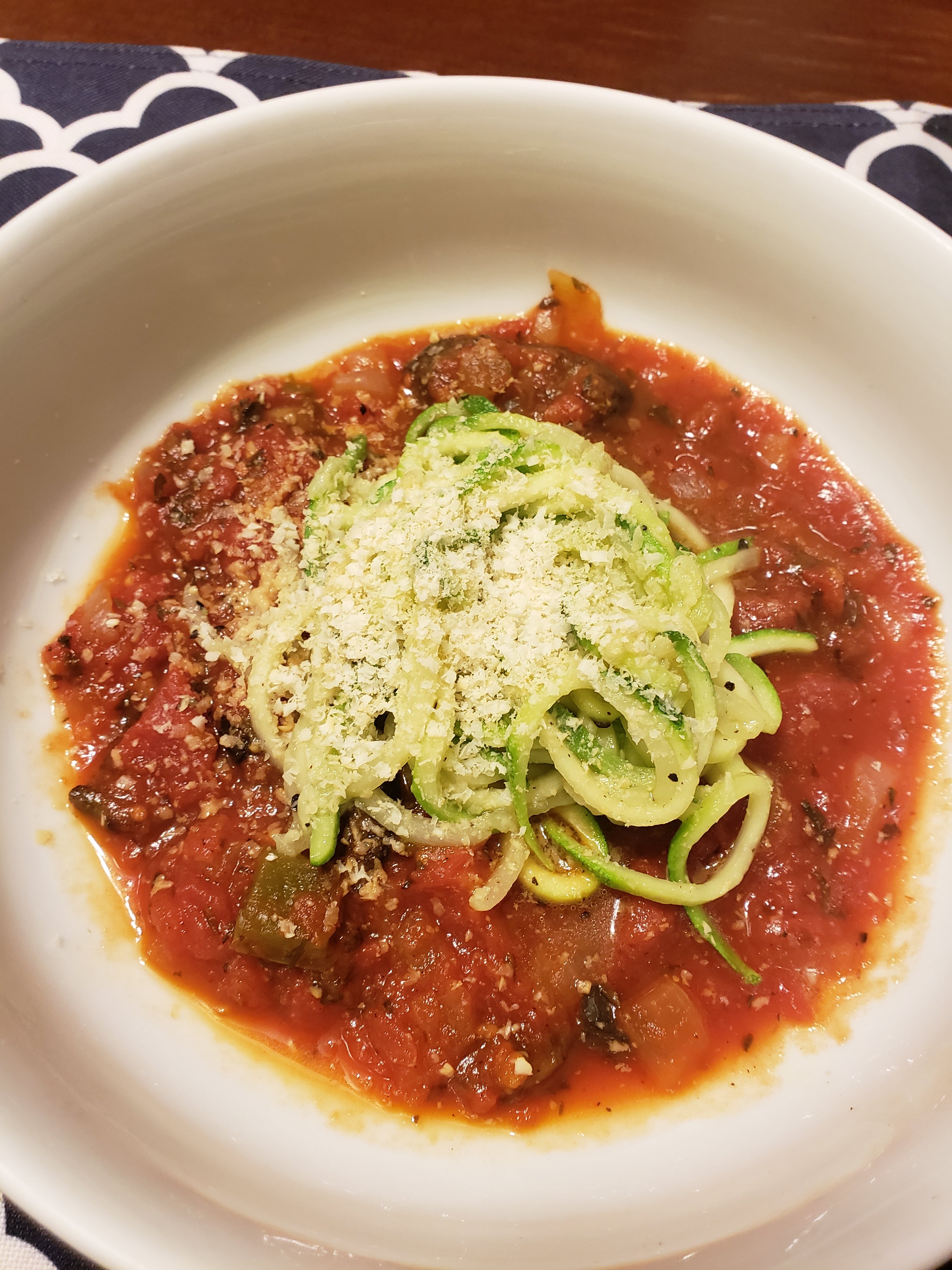 Zoodles in Chuncky Red Sauce